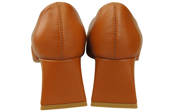 Dámské Lodičky Zrzavý Pravá Kůže Špičatá Špička Podpatek ElitaBut 221