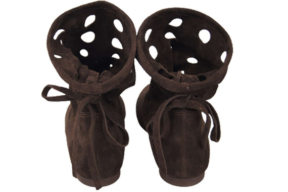 Dámské kozačky Natural leather Velour Chocolate 160 ElitaBut