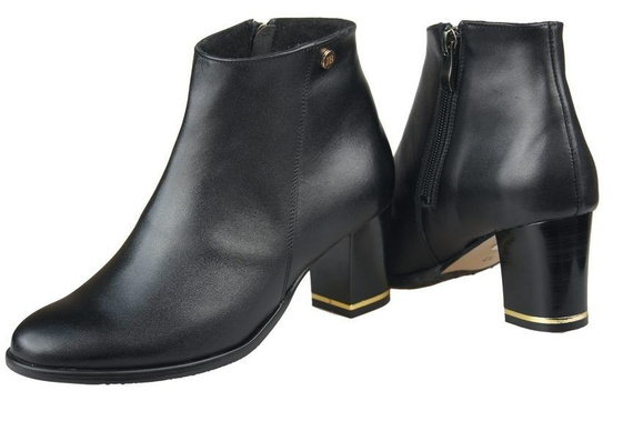 Obuv Dámské kozačky zateplené přírodní kůže Black 879 Z ElitaBut