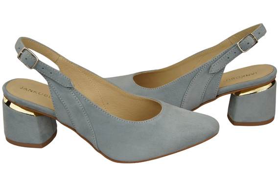 Dámské sandály z přírodní semišové kůže Light Blue Elegance and Comfort 196 From ElitaBut