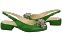Dámská obuv Zelené sandály s krystaly Přírodní kůže 215 ElitaBut