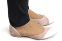 Dámské baleríny Powder Pink Suede Natural Leather 146 ElitaBut