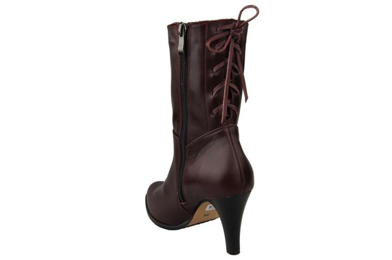 Obuv Zimní dámské boty z přírodní kůže Maroon 978 Z ElitaBut