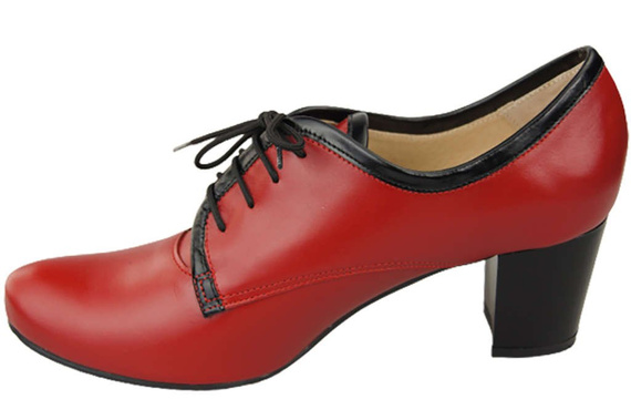 Dámská obuv Šněrovací boty z přírodní kůže Red 758 ElitaBut