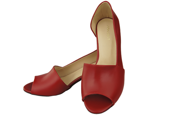 Dámská obuv Sandály Červená přírodní kůže 147 ElitaBut