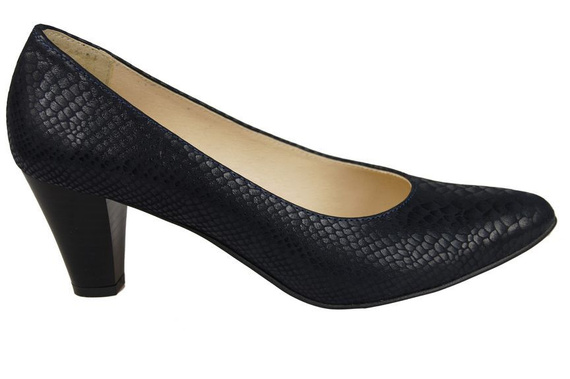 Dámská obuv Dámské kožené lodičky s motivem šupin námořnická modř 927 ElitaBut