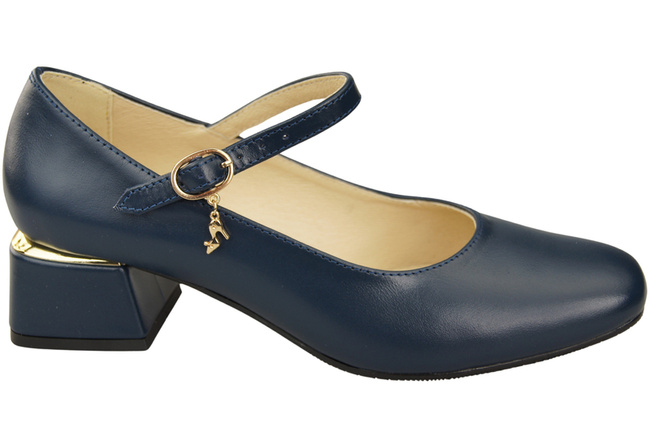 Dámská obuv Dámské lodičky s páskem Námořnická modř Přírodní kůže 202 ElitaBut