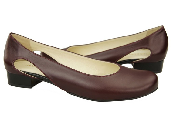 Dámské baletní boty Maroon přírodní kůže 103 ElitaBut