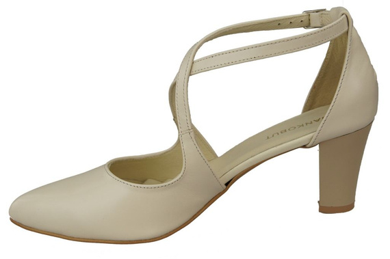 Dámská obuv na nízkém podpatku Sandály béžové Ecru Přírodní kůže 102 ElitaBut