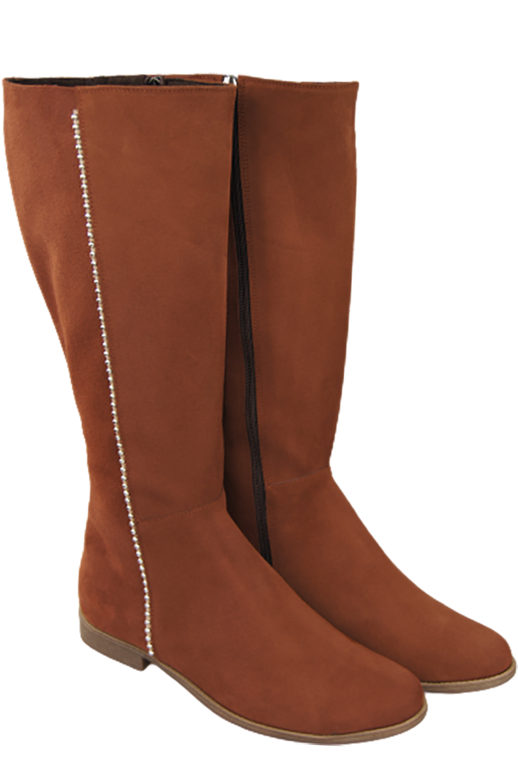 Dámské boty Chestnut přírodní kůže Velour 153 ElitaBut