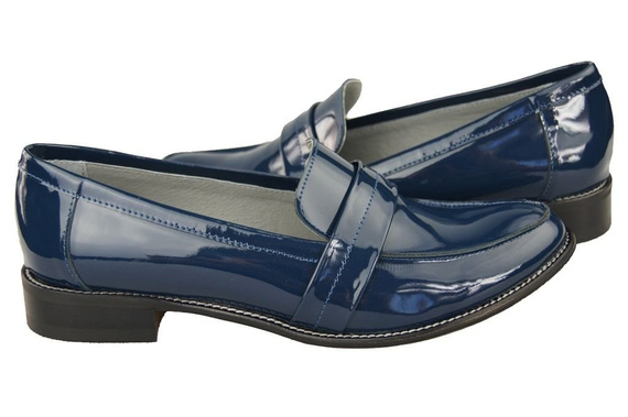 Dámská obuv Mokassins Přírodní kůže Námořnická modř lak 139 ElitaBut