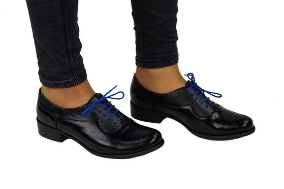 Obuv Šněrovací obuv Přírodní kůže Černá s leskem Dámská 953 ElitaBut