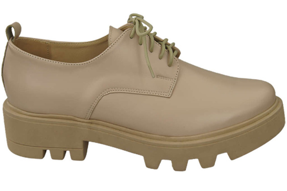 Obuv Dámské šněrovací boty Cappuccino Bright Leather Natural 180 ElitaBut