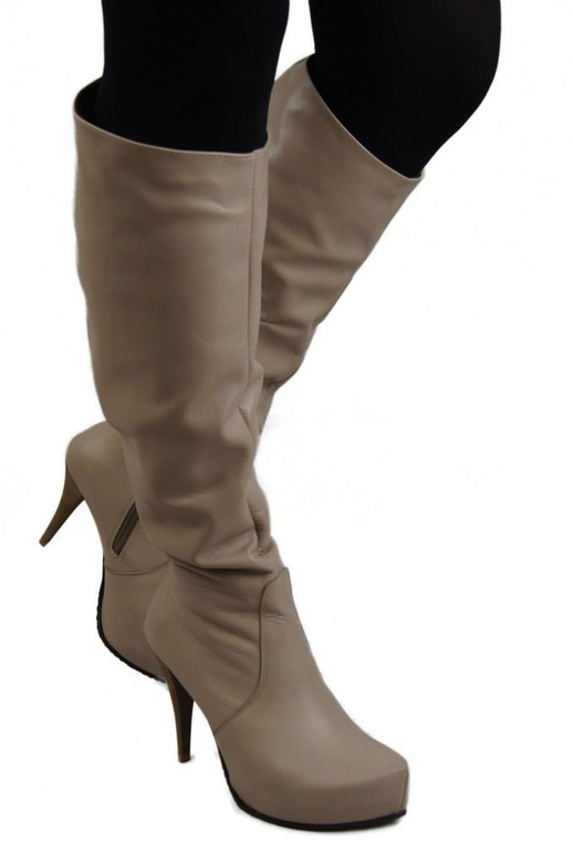 Dámské boty Cappuccino Bright Platform přírodní kůže 120 ElitaBut