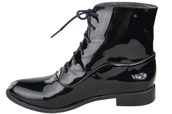 Dámské kozačky Černé lakované jaro/podzim z přírodní kůže 155 L ElitaBut