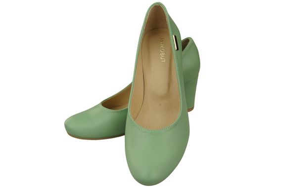 Obuv Classic Dámské mátové kožené lodičky Almond Nose 201 ElitaBut