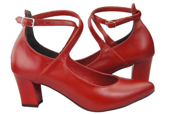 Dámská obuv Dámské lodičky Červená přírodní kůže 118 ElitaBut