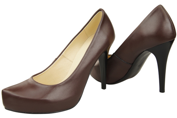 Dámská obuv Chocolate Stiletto pumps přírodní kůže 205 ElitaBut
