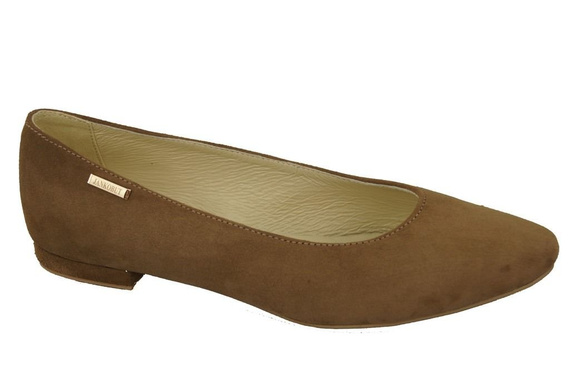Dámské baleríny Olive Leather Natural Suede 131 ElitaBut