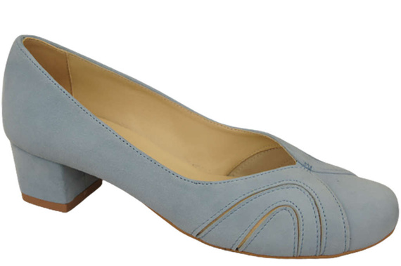 Dámské lodičky z přírodní semišové kůže Bright Blue 786 Z ElitaBut