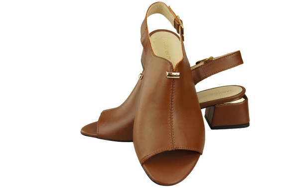 Dámská obuv Sandály Hnědá zlatá přezka Přírodní kůže 198 ElitaBut