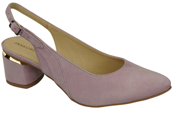 Dámské sandály z přírodní semišové kůže Bright Lilac Elegance and Comfort 196 From ElitaBut