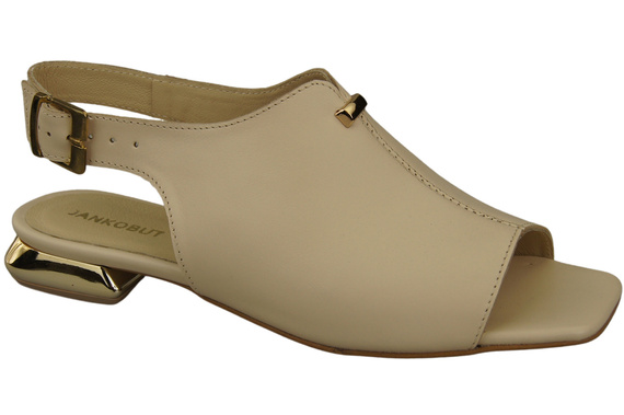 Pohodlná dámská obuv Sandály béžové Ploché zlaté podpatky Přírodní kůže 207 ElitaBut