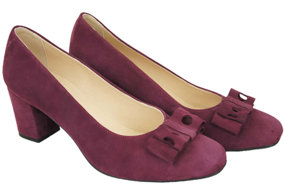 Dámská obuv Dámské lodičky Maroon semišová kůže 163 ElitaBut