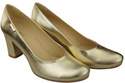 Dámské boty Classic Gold Almond Nose Natural Leather Pumps 201 ElitaBut
