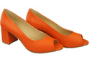 Dámská obuv PEEP TOE Orange Lodičky z přírodní kůže s potaženým podpatkem 192 ElitaBut