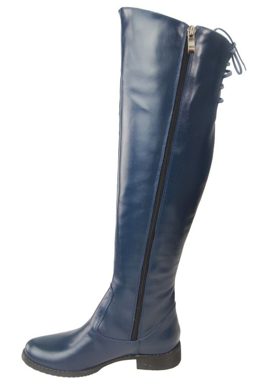 Dámské boty Navy blue Musketeers svršky nad kolena Natural leather 121 ElitaBut