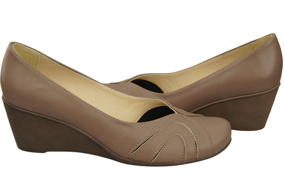 Kotníkové boty Cappuccino Dark Women's Natural Leather Dancers 828 ElitaBut