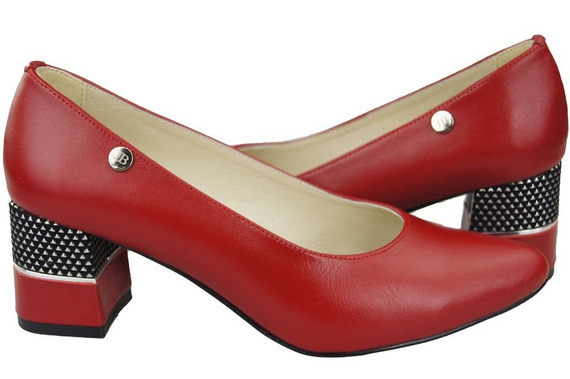Dámská obuv Červené lodičky z přírodní kůže 142 ElitaBut