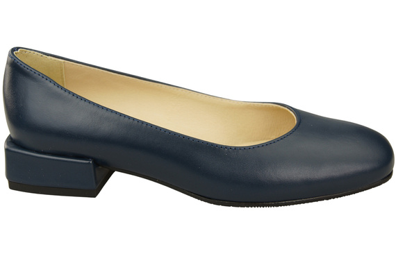 Pohodlná dámská obuv Navy Blue Flats Natural Leather 204 ElitaBut