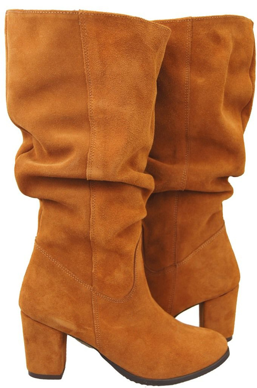 Obuv Dámské červené kožené velurové boty 141 ElitaBut