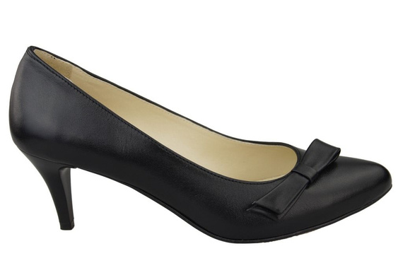 Dámská obuv Přírodní kožené lodičky Černá 989 ElitaBut