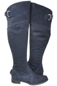 Dámské boty Navy blue Musketeers High over the knee natural leather Velour 154 ElitaBut
