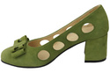 Dámská obuv Pistachio Natural Leather Suede pumps 182 ElitaBut