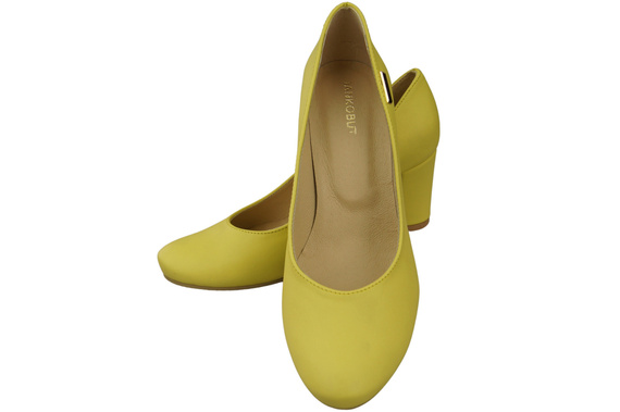 Obuv Classic Dámské kožené lodičky Lemon Almond Nose 201 ElitaBut