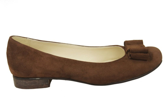 Dámské baleríny Hnědá přírodní kůže Semiš 126 ElitaBut
