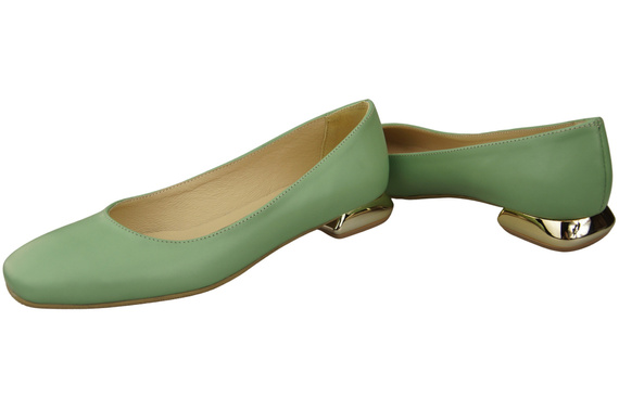 Dámská plochá obuv Mint pumps Ornamental heel Natural leather 209 ElitaBut
