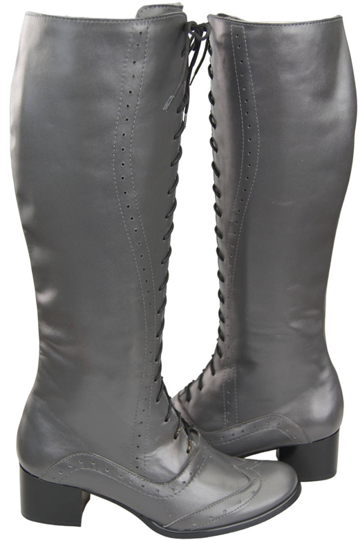 Dámské kozačky Graphite šněrování přírodní kůže 595 ElitaBut