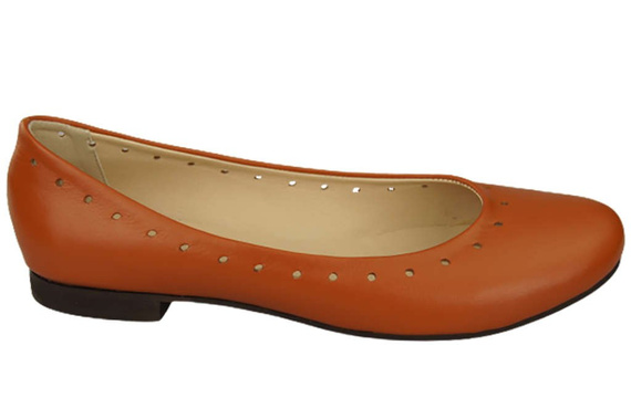 Dámské pohodlné baleríny z přírodní kůže Červená 162 ElitaBut