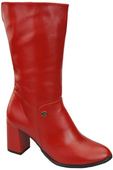 Obuv Dámské kozačky Červené do půli lýtek z přírodní kůže 189 ElitaBut