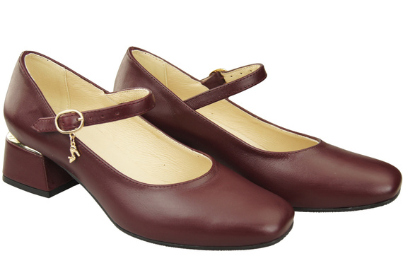 Dámská obuv Strap pumps Maroon Natural Leather 202 ElitaBut