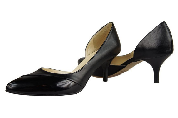 Dámská obuv Přírodní kožené lodičky Black 898 ElitaBut