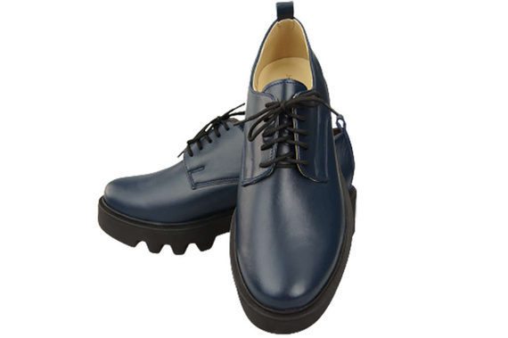Obuv Dámské šněrovací polobotky Navy Blue Leather Natural 180 ElitaBut