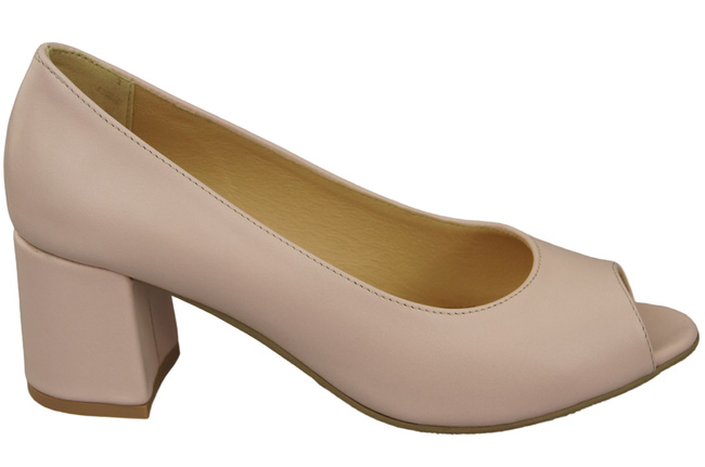 Dámská obuv Dámské lodičky PEEP TOE Powder pink Přírodní kůže s potaženým podpatkem 192 ElitaBut