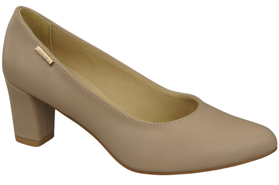 Klasické hladké boty Dámské lodičky Cappuccino Light in Natural Leather 213 ElitaBut