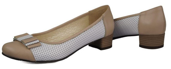 Dámská obuv Dámské lodičky z přírodní kůže White cappuccino 732 ElitaBut